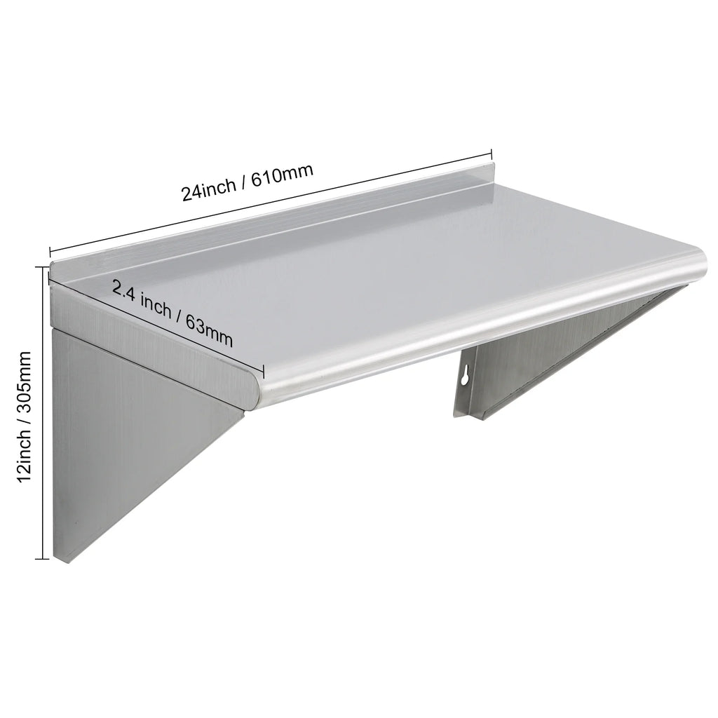 Stainless Steel 24" x 12" Wall Mounted Shelf Z475