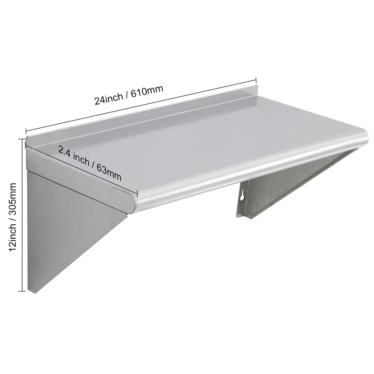 Stainless Steel 24" x 12" Wall Mounted Shelf Z475
