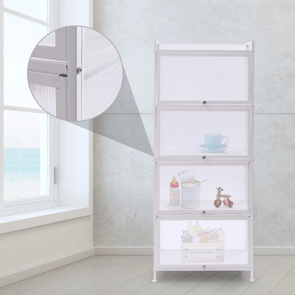 5 Layers Black White Storage Cabinet U27157