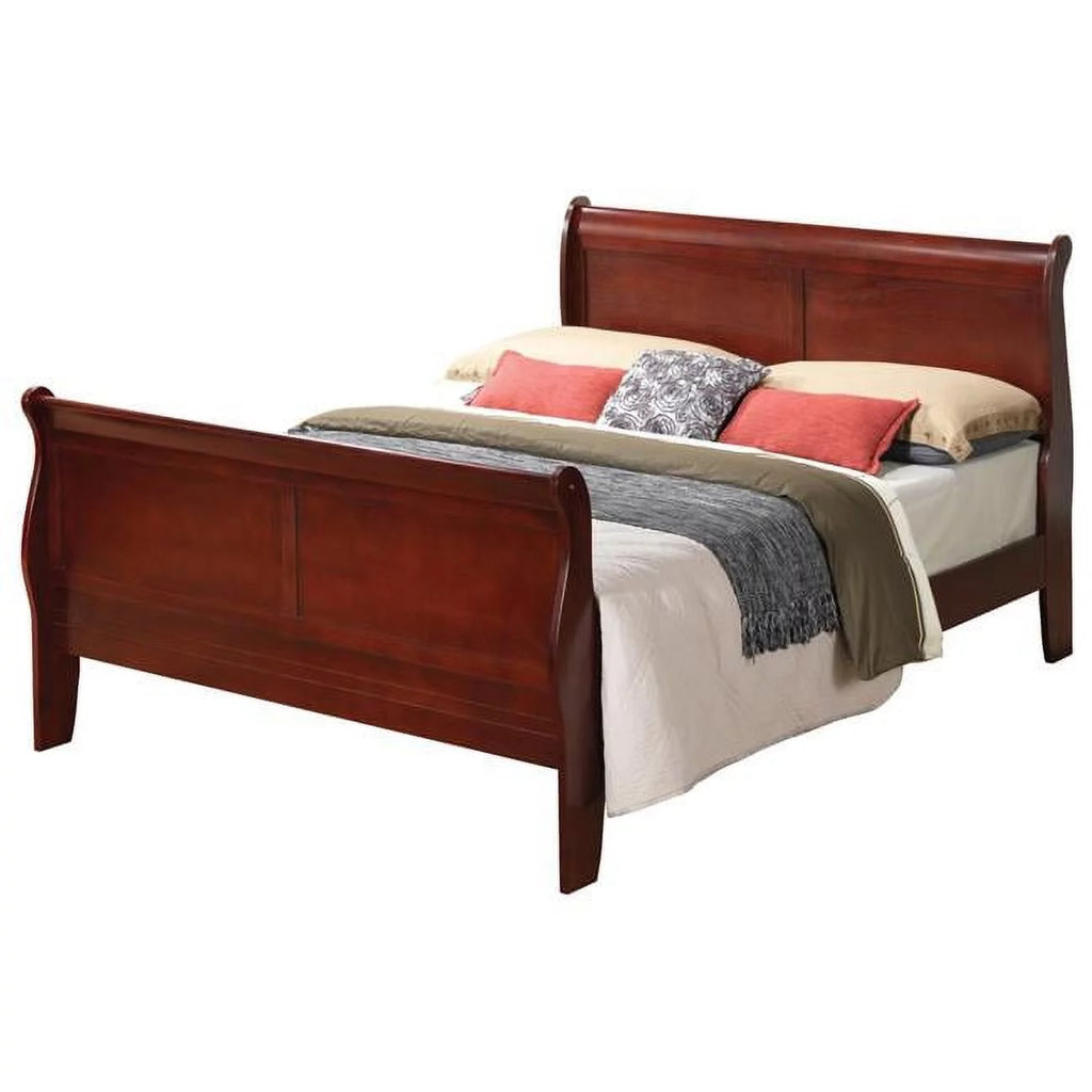 Cherry Full Size Sleigh Bed E740319