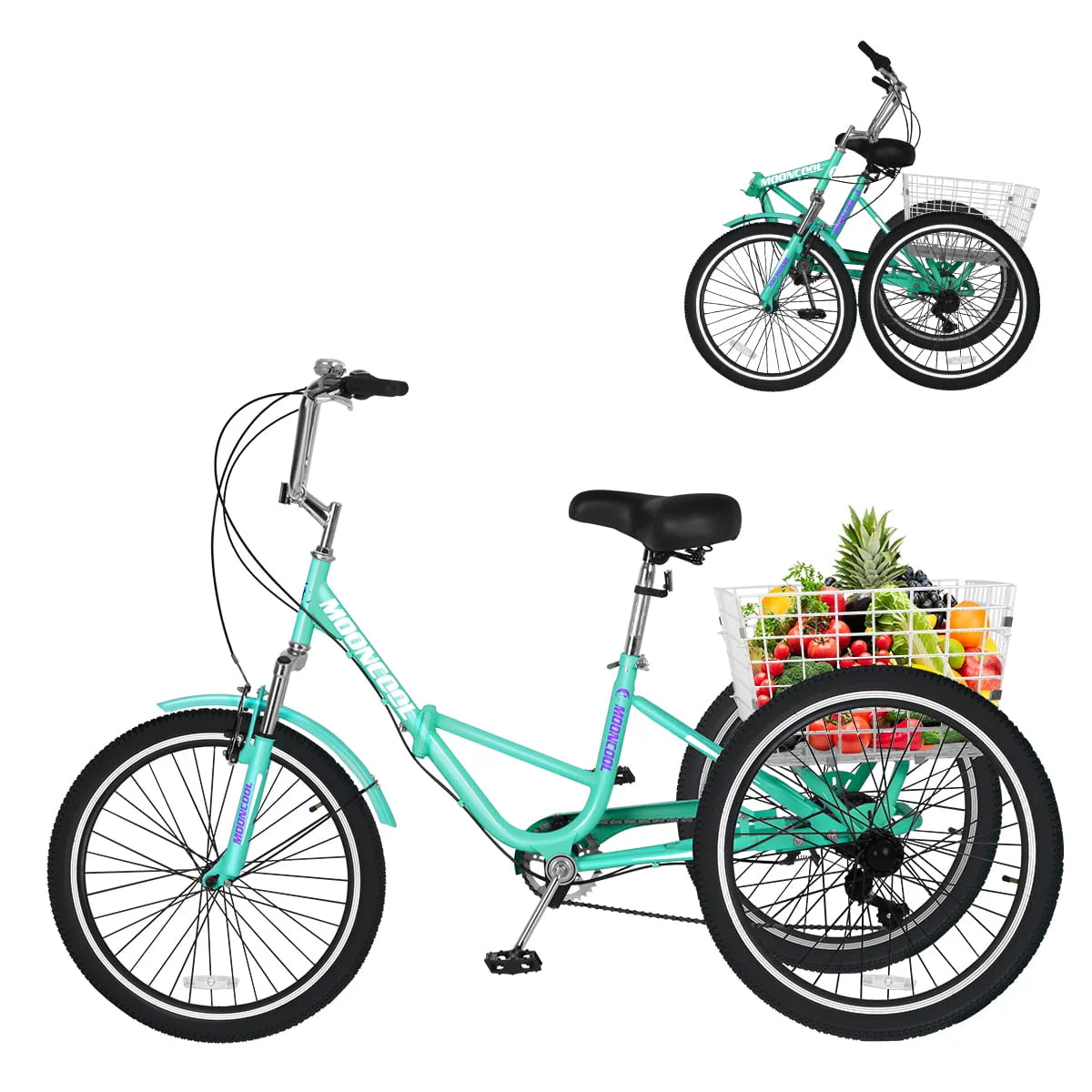 7 Speed 24 Inch Folding Adult Tricycle M522