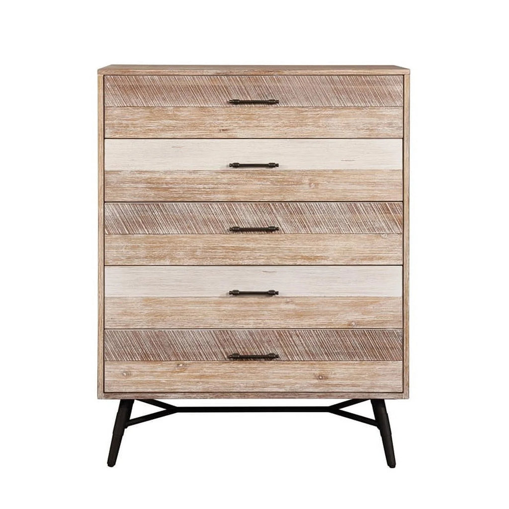 5-piece Brown Wood Queen Bedroom Set P629