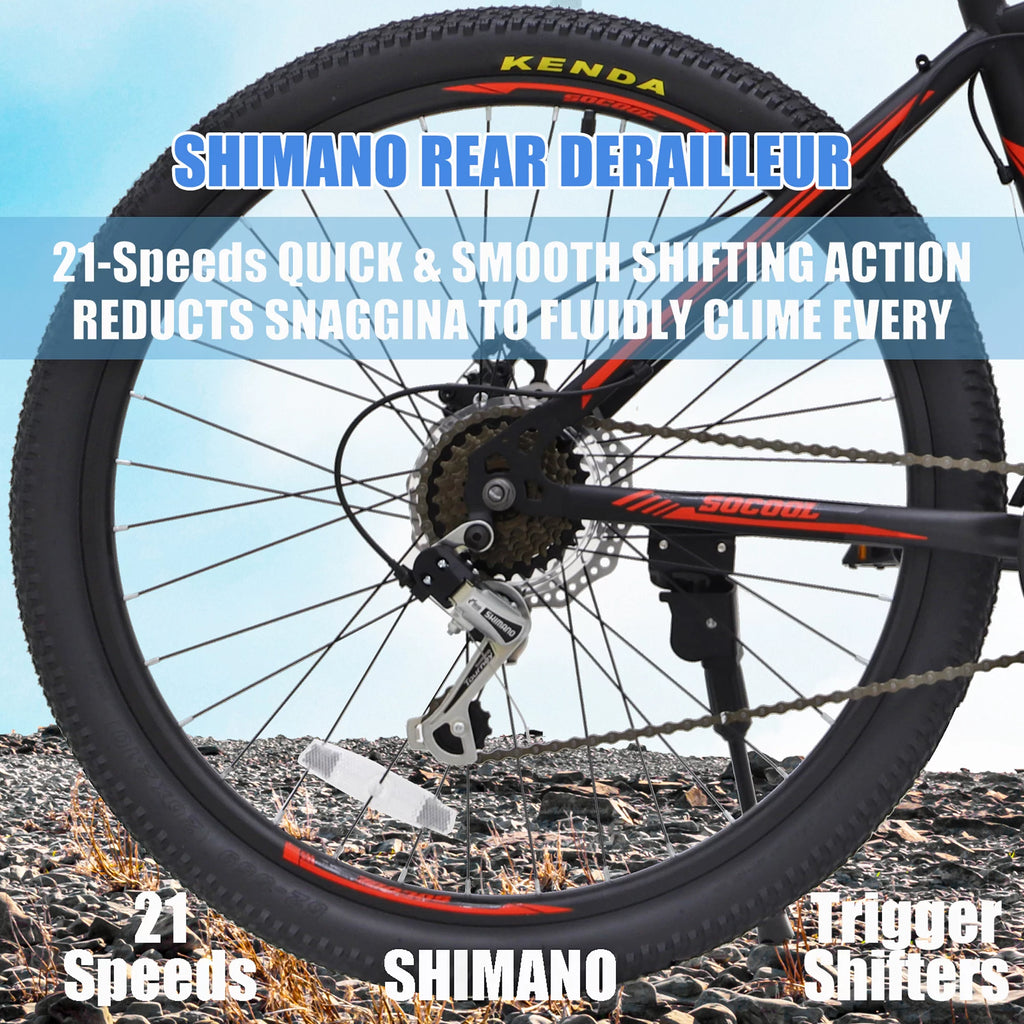 26 Inch Full Suspension Mountain Bike 21 Speed Black O698
