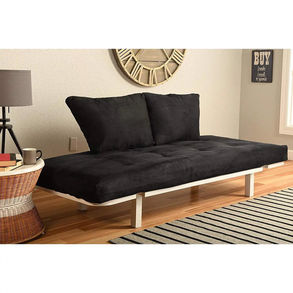White Lounger with Black Mattress R9286