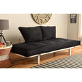 White Lounger with Black Mattress R9286
