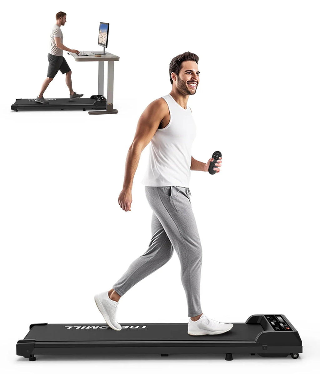 Black Portable Walking Pad Treadmill I480