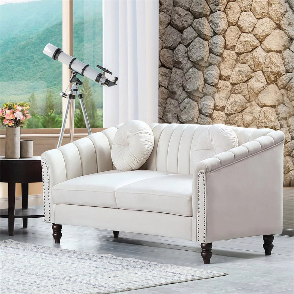 White 3 Pieces Microfiber Living Room Set B879166