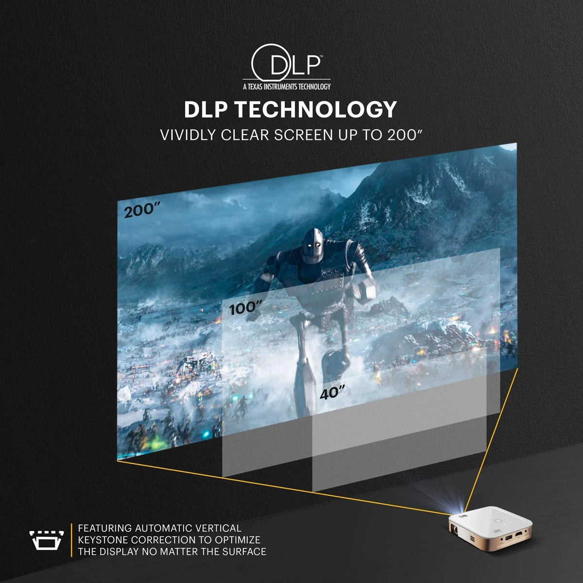 Portable Pico Projector 4K 350 Lumen S7023