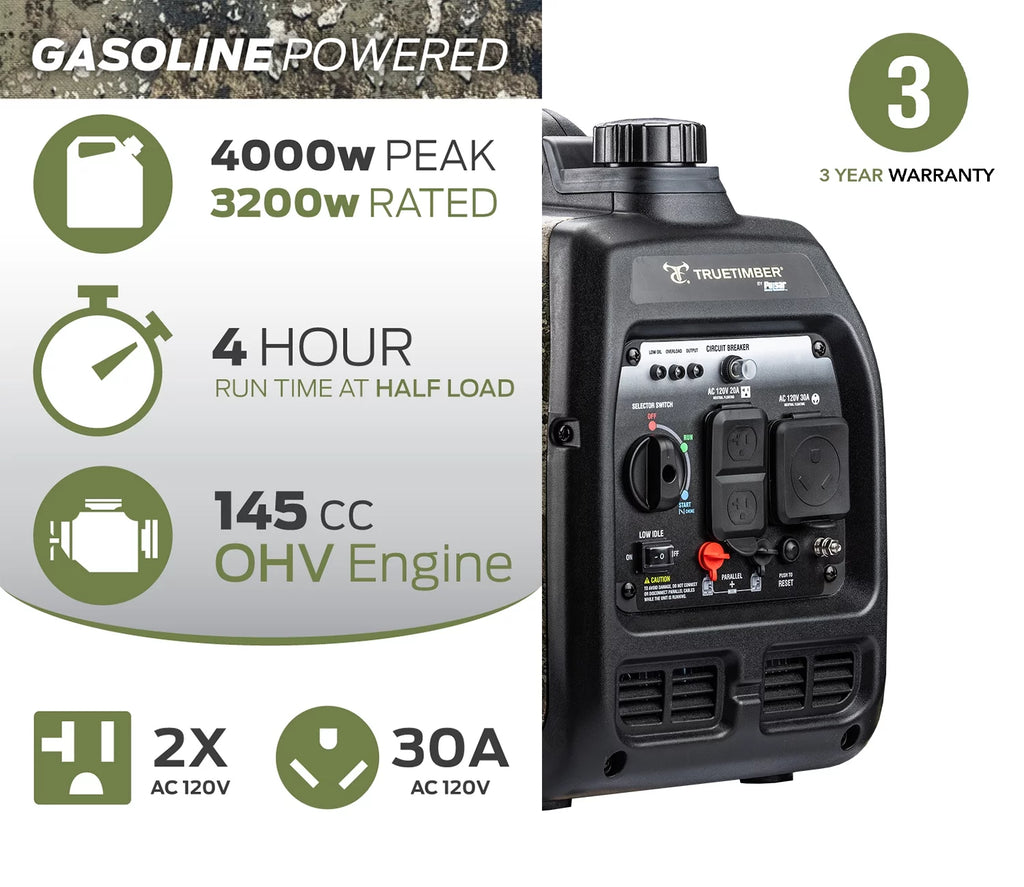 4000-Watt Gasoline Powered Inverter Generator Q9496