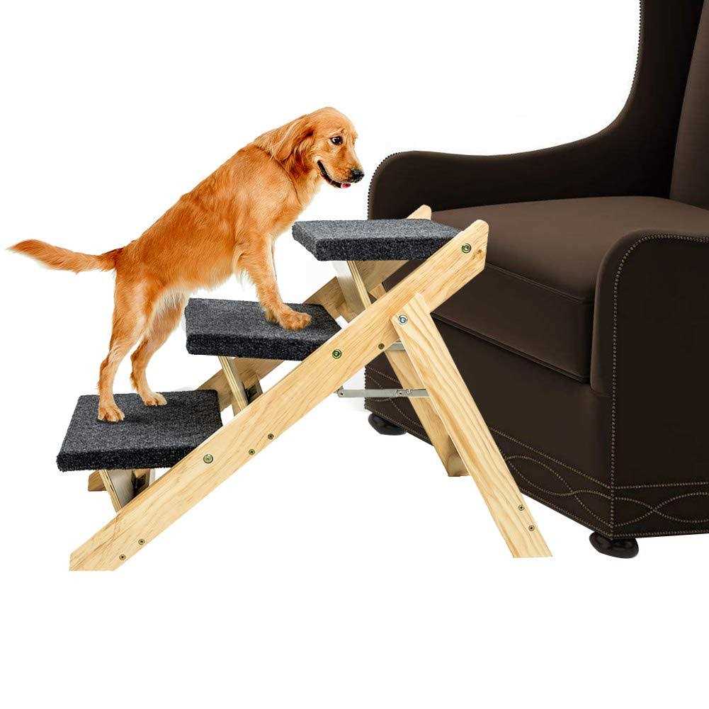 Foldable 4 Levels Wooden Pet Stairs & Ramp H6641