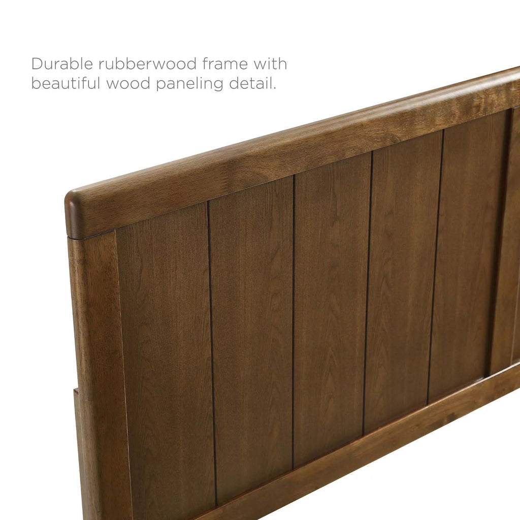 King Size Brown Walnut Wood Headboard D753452