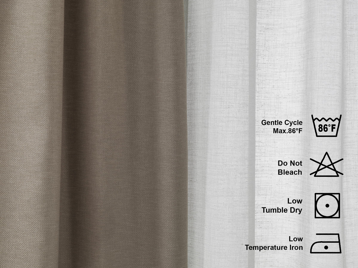 Mix and Match Linen Look Curtains 4 Panels 28"x84" Z3953