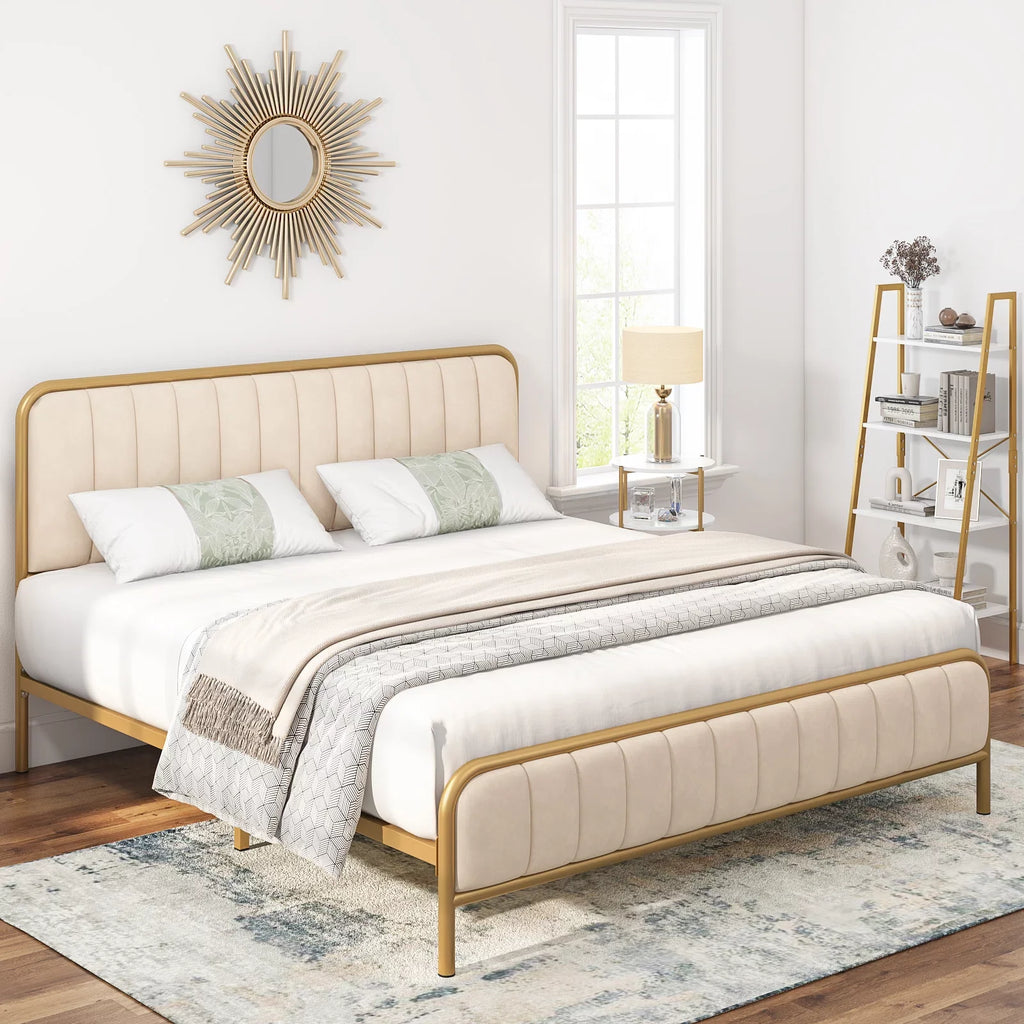 Queen Size Tufted Upholstered Bed Frame J217153