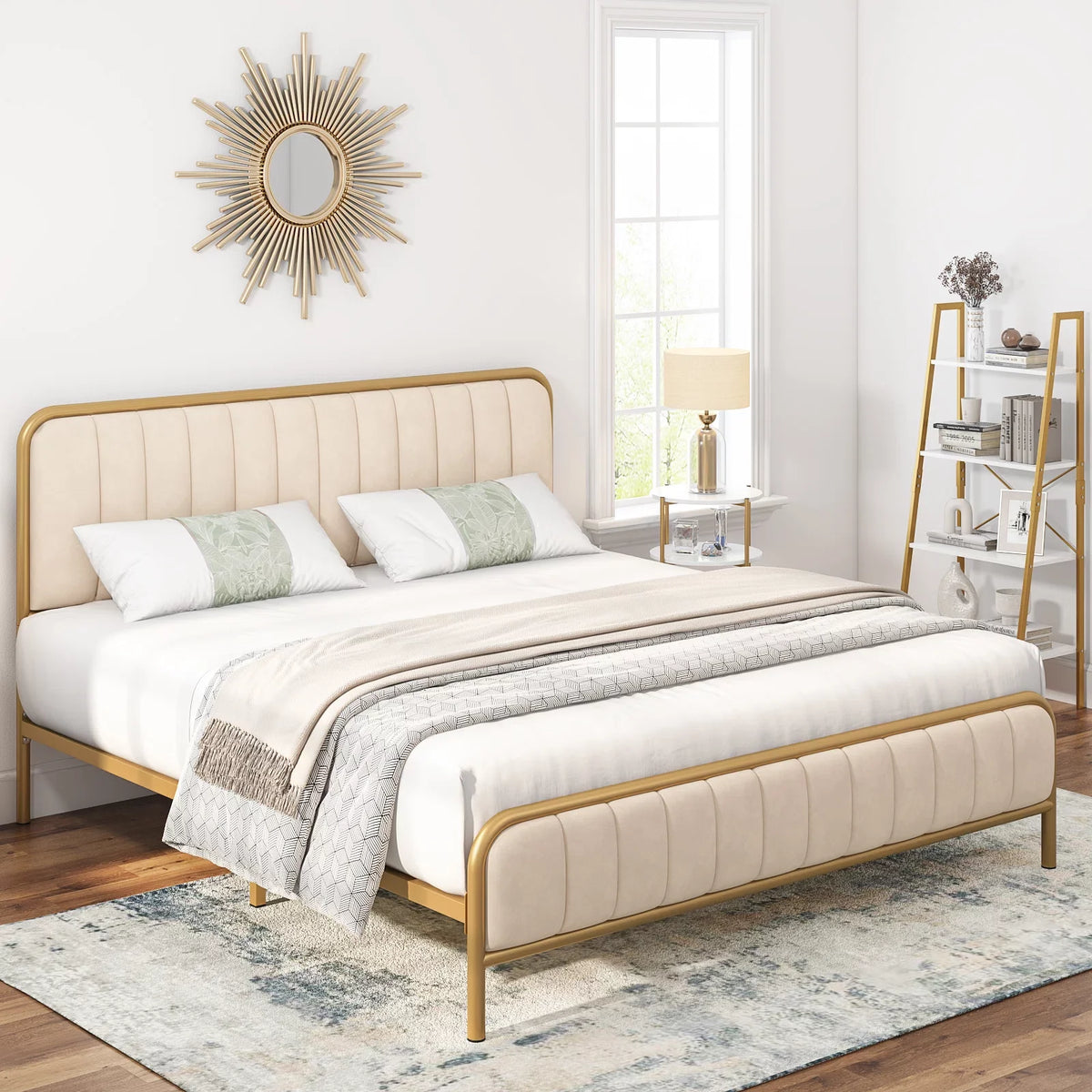 Queen Size Tufted Upholstered Bed Frame J217153