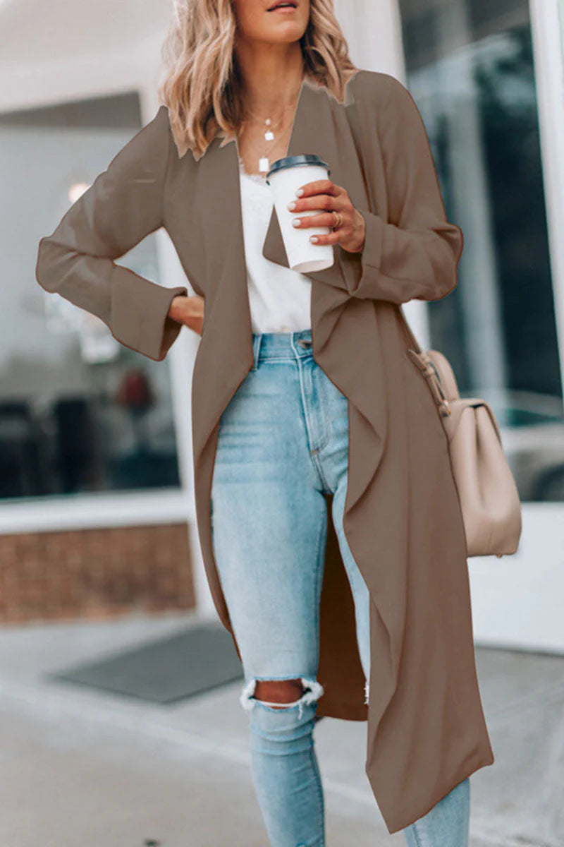 Casual Solid Outerwear U183