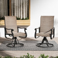 Khaki Swivel Outdoor Chairs Set of 2 G61632