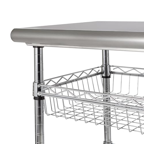 Stainless-Steel Top Work Table Island Utility Cart Prep Station R217