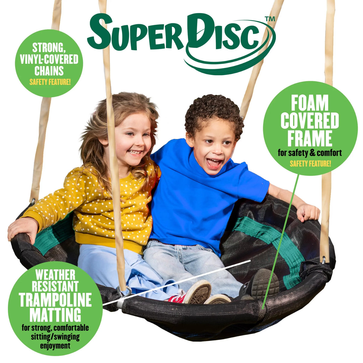 Steel Swing Set with Disc Swing, Swing Seats, Wave Slide Q97550