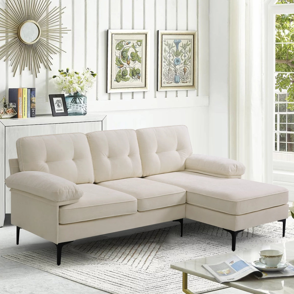 3-Piece Modular Sectional L-Shaped Sofa W84247