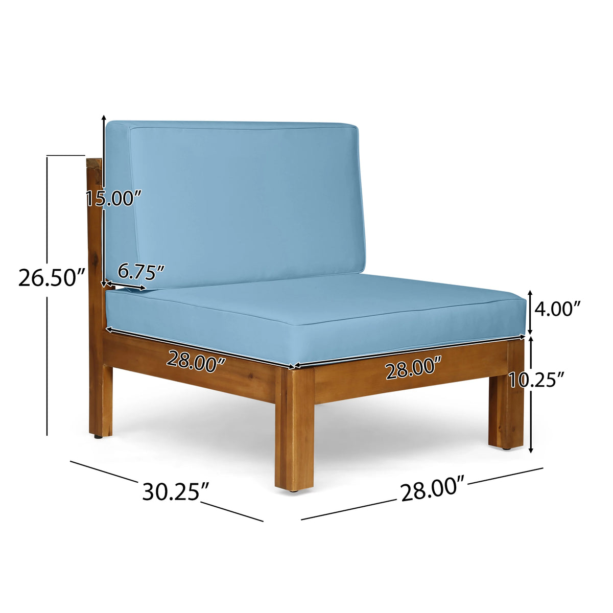 6 Seater Acacia Wood Sofa Chat Set K6166