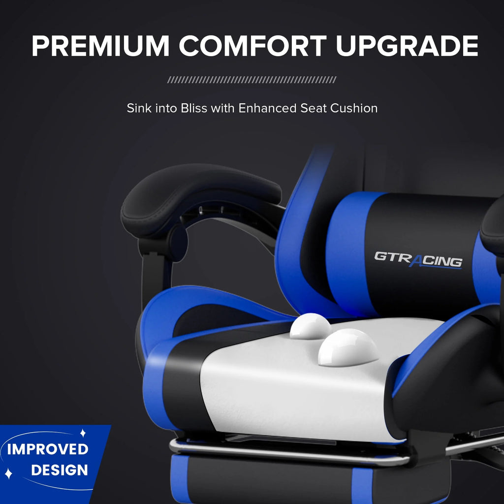 White Gaming Chair with Footrest N731380