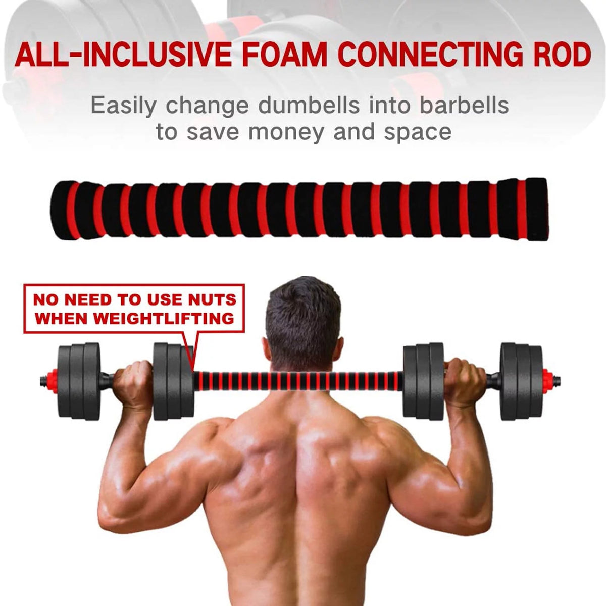 Adjustable Dumbbell Set 66 LBS Black H848