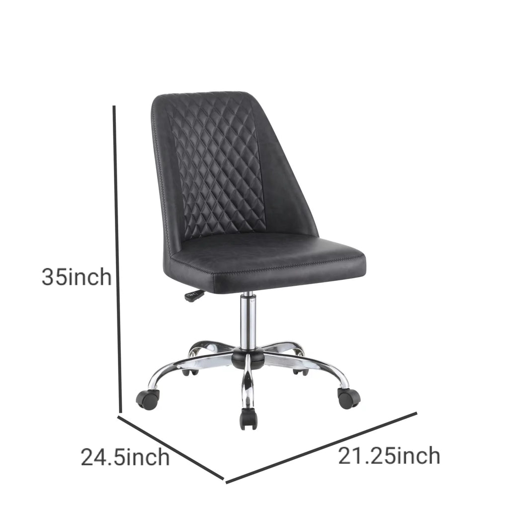 Gray Leatherette Office Chair with Star Base U3154