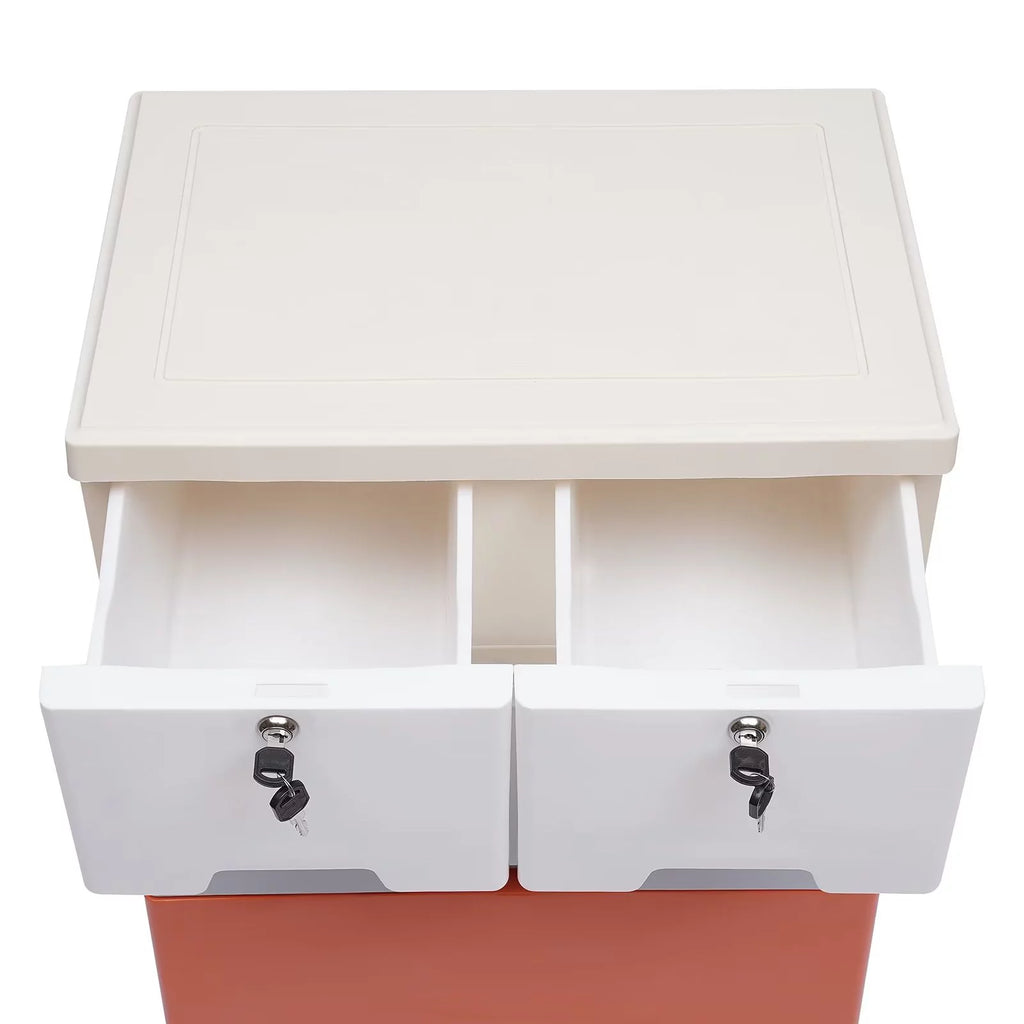 6 Drawers Plastic Dresser with Wheels O979614