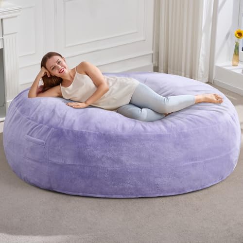 3ft Grey Faux Fur Bean Bag Chair L95021