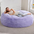 3ft Grey Faux Fur Bean Bag Chair L95021