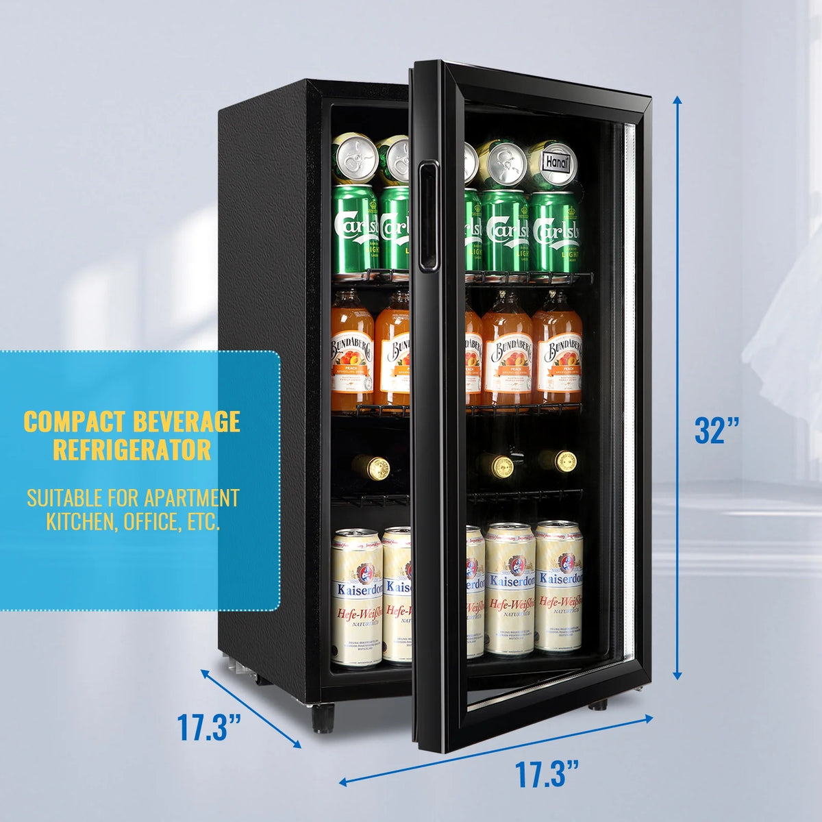 Glass Door 125 Can Beverage Refrigerator V93803