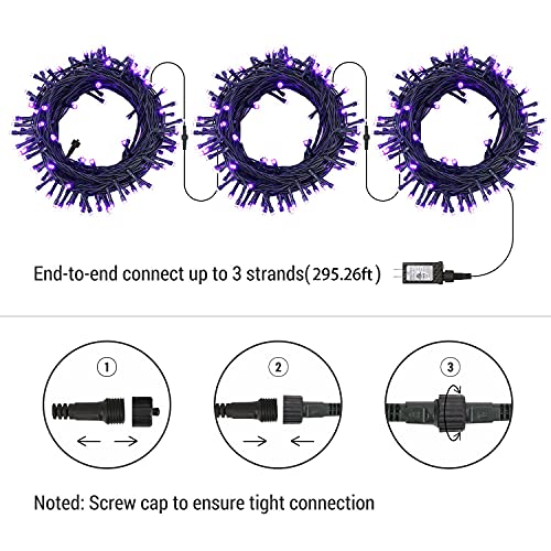 240 LED 78.74ft Orange Purple String Lights R2458