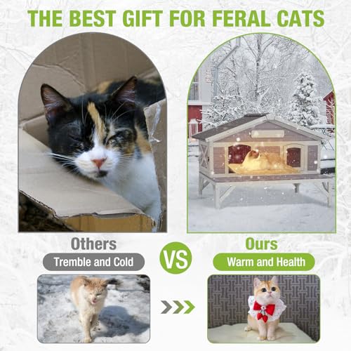 Insulated Weatherproof Two Story Outdoor Cat House U8095