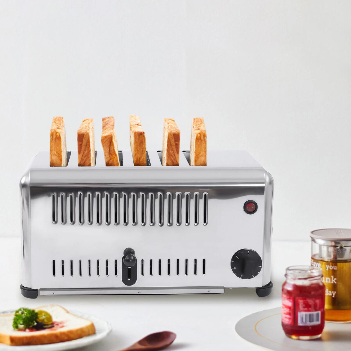 6 Slices Timing Electric Pop-Up Stainless Steel Toaster F117