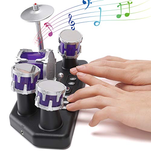 Electronic Mini Desktop Finger Drum Set with Sounds and Lights R30459