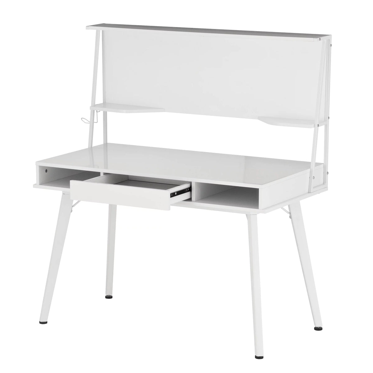 White Computer Desk With Storage & Dry Erase White Board M668543