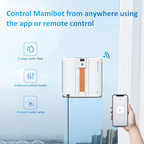 Window Cleaning Robot with 4 Spray Nozzles, 3200Pa Suction Z366