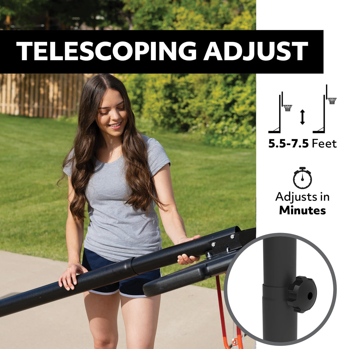Adjustable Portable Basketball Hoop 44 inch D62035