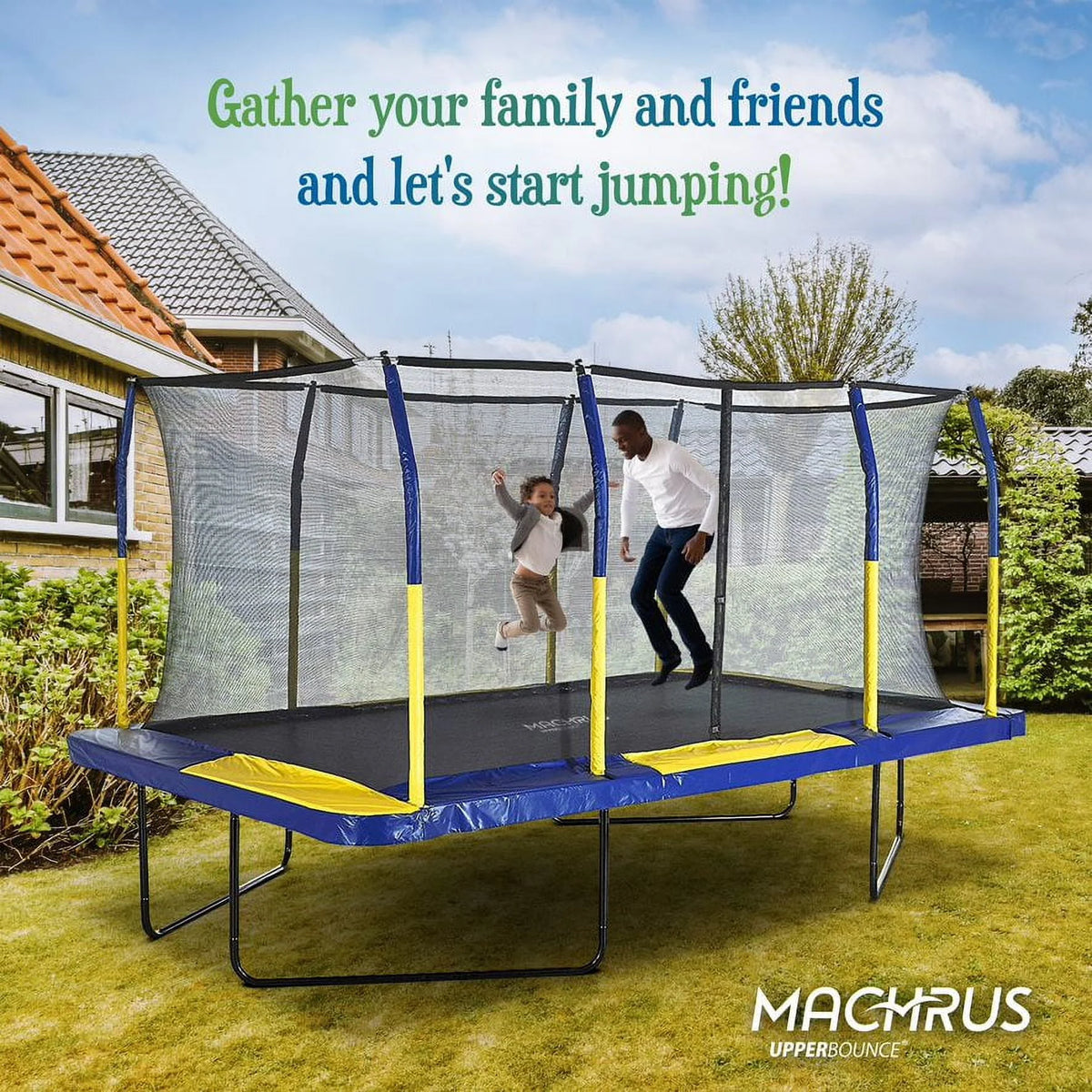 9' X 15' Rectangular Trampoline Set with Enclosure System M209699