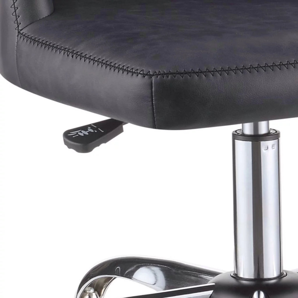 Gray Leatherette Office Chair with Star Base U3154