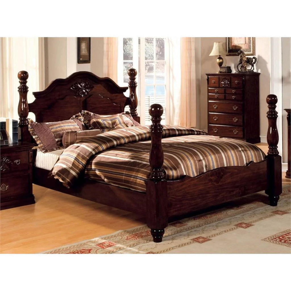 Queen Poster Bed in Dark Pine G2315