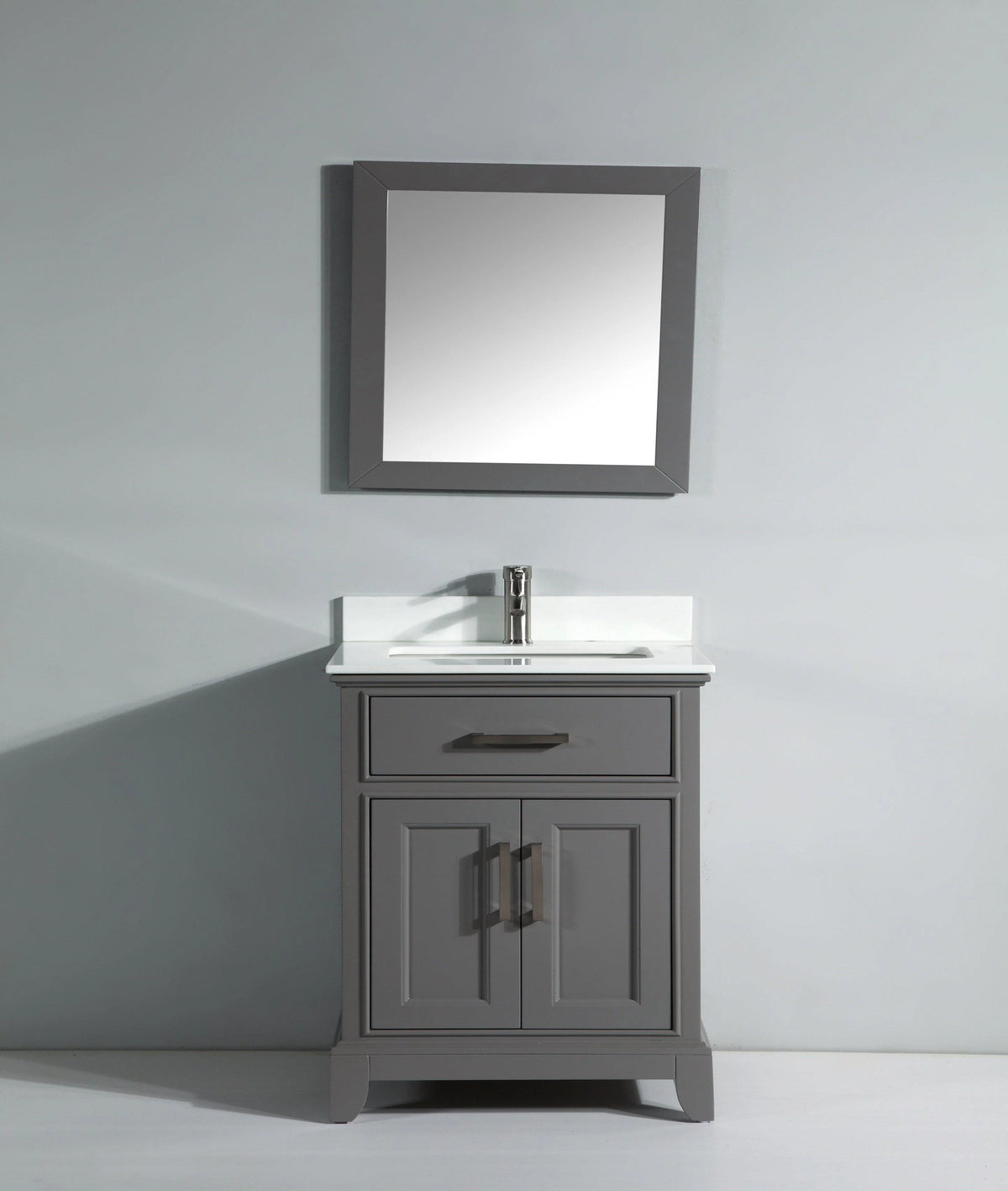 30 in. Single Sink Vanity & Mirror Grey W185562