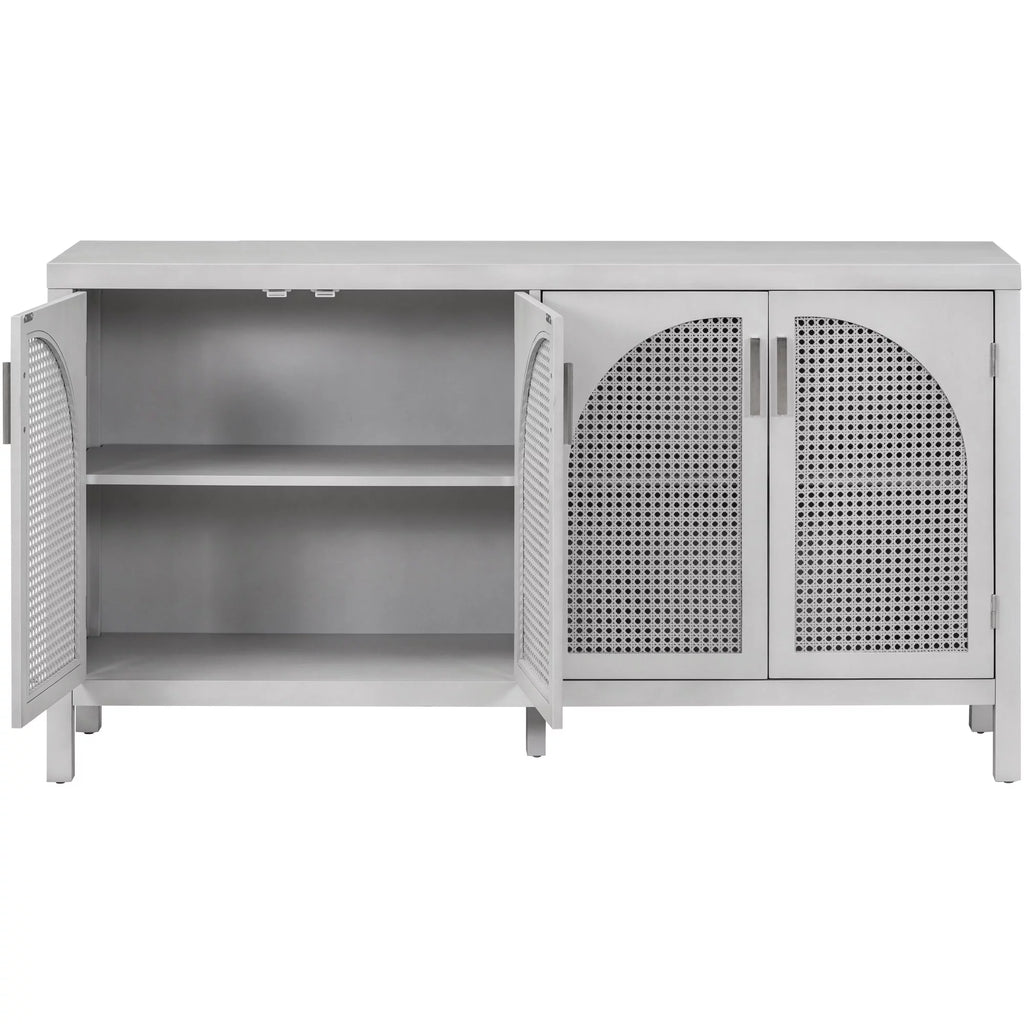 Gray 4 Rattan Door Buffet Sideboard G787