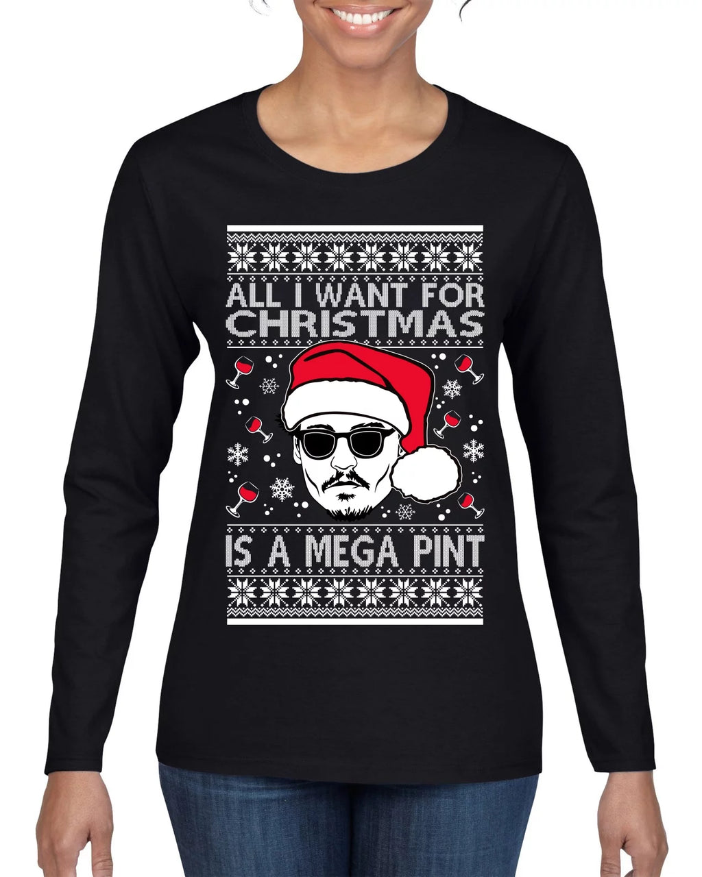 Black Long Sleeve Graphic Tee P67198