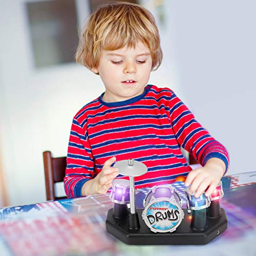 Electronic Mini Desktop Finger Drum Set with Sounds and Lights R30459