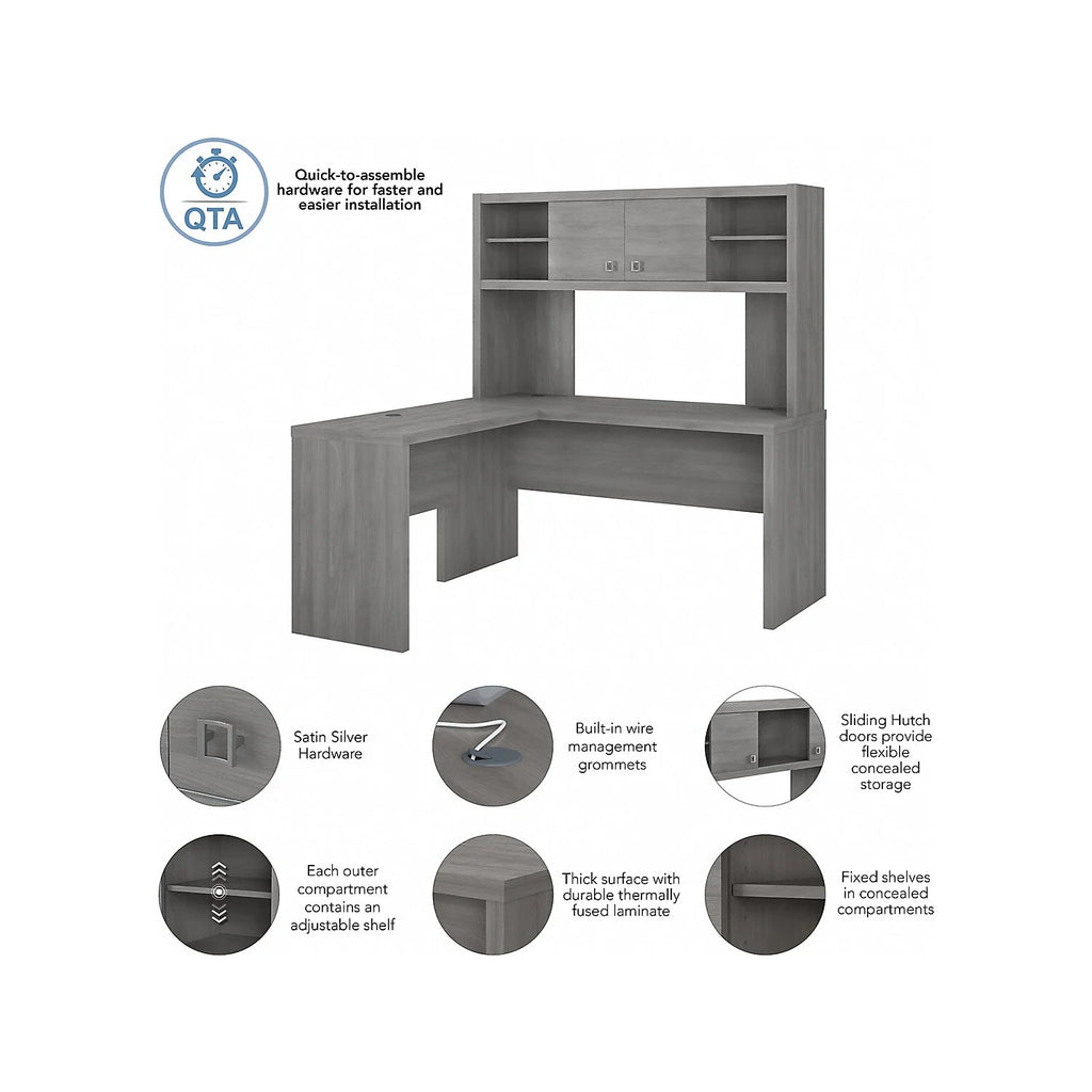 L Shaped Desk with Hutch S78252