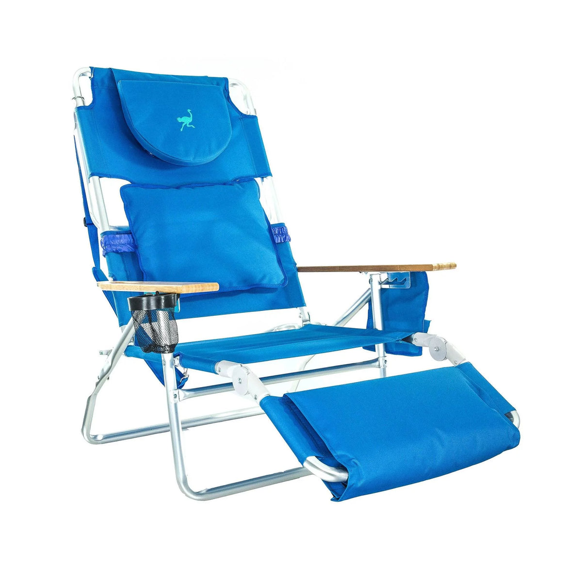 Lightweight Outdoor Beach Lounge Chair with Footrest, Blue J961