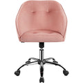 Pink Velvet Adjustable Swivel Office Chair U891