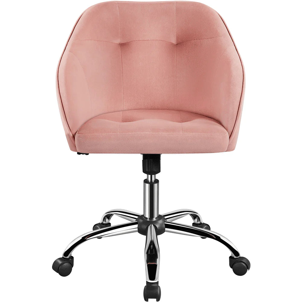 Pink Velvet Adjustable Swivel Office Chair U891