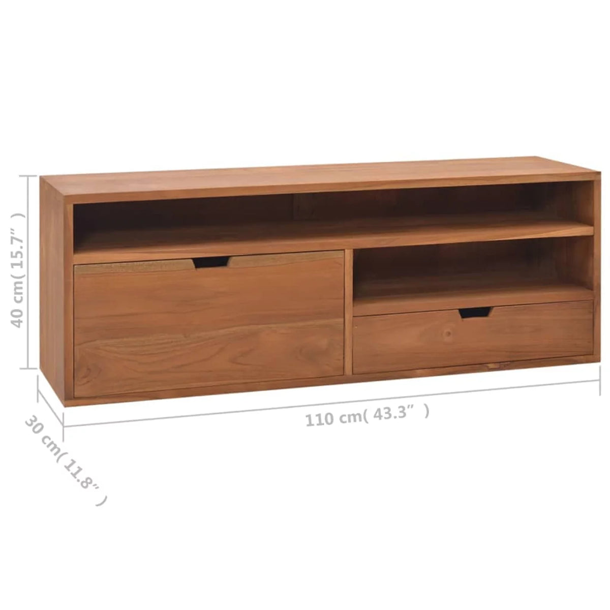 Teak Wood TV Cabinet with Storage Drawers and Shelf G4703